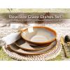 image:imageLeRatio Ceramic Dinnerware Sets for 4Wavy Reactive Glaze Stoneware Plates and Bowls SetsHighly Scratch Resistant  Dishwasher amp MicrowaveOven Safe Dishes Set12PCSWavyModern Kahki