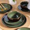 image:imageLeRatio Ceramic Dinnerware Sets for 4Wavy Reactive Glaze Stoneware Plates and Bowls SetsHighly Scratch Resistant  Dishwasher amp MicrowaveOven Safe Dishes Set12PCSDreamy MoonlightGreen