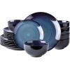 image:imageLeRatio Ceramic Dinnerware Sets for 4Wavy Reactive Glaze Stoneware Plates and Bowls SetsHighly Scratch Resistant  Dishwasher amp MicrowaveOven Safe Dishes Set12PCSDreamy MoonlightBlue