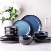 image:imageLeRatio Ceramic Dinnerware Sets for 4Wavy Reactive Glaze Stoneware Plates and Bowls SetsHighly Scratch Resistant  Dishwasher amp MicrowaveOven Safe Dishes Set12PCSDreamy MoonlightBlue